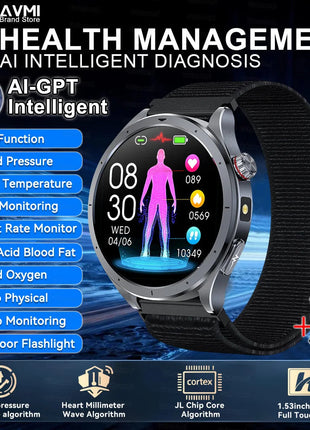 Nuovo Smartwatch 2026 per Analisi del Grasso Corporeo, ECG+PPG, Acido Urico, Pressione Sanguigna, Ossigeno nel Sangue, Orologio con Chiamate per Uomini e Donne platinumshop