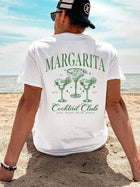 Men's short-sleeved summer T-shirt with Margarita print on the back