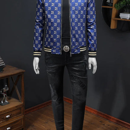 Luxury Letter Printed Baseball Jacket Men Autumn Winter Bomber Jacket Men Casual Business Windbreaker Coat Men Clothing 2025