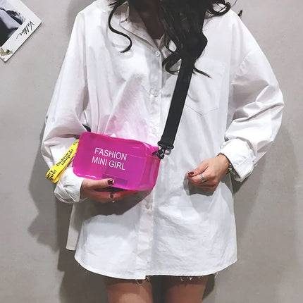 Borsa a Tracolla Trasparente con Effetto Laser per Donne, Mini Borsa Messenger alla Moda in PVC Colorato, Piccola Borsa Tote