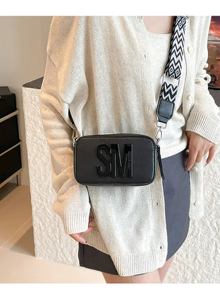 Cross-Border Style Camera Bag Fashionable Retro Women's Shoulder Slant Bag Small Square Bag Street Trend PU Material PlatiNum