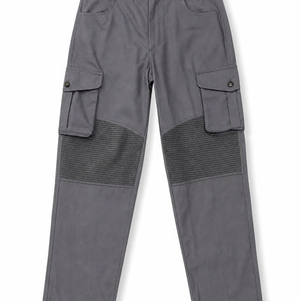 Men 100% Cotton Tactical Cargo Pants Multi‑Pocket Spliced Striped Trousers Spring Autumn Casual Outdoor Long Pants For Male