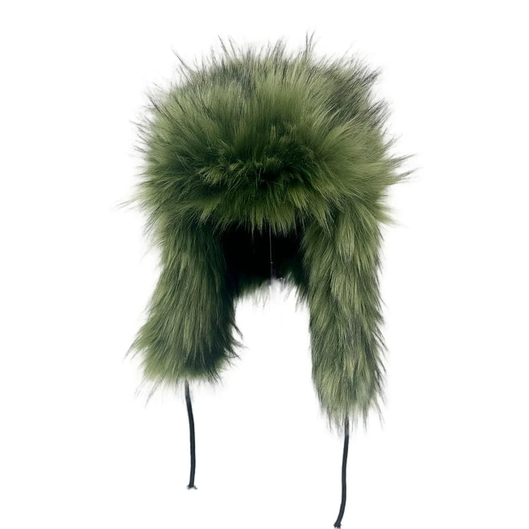 Y2K Fluffy Popular Russian Female Round Earflap Cap Faux Fur Winter Warm Hat For Women Faux Fox Raccoon Fur Beanies Bomber Gorra