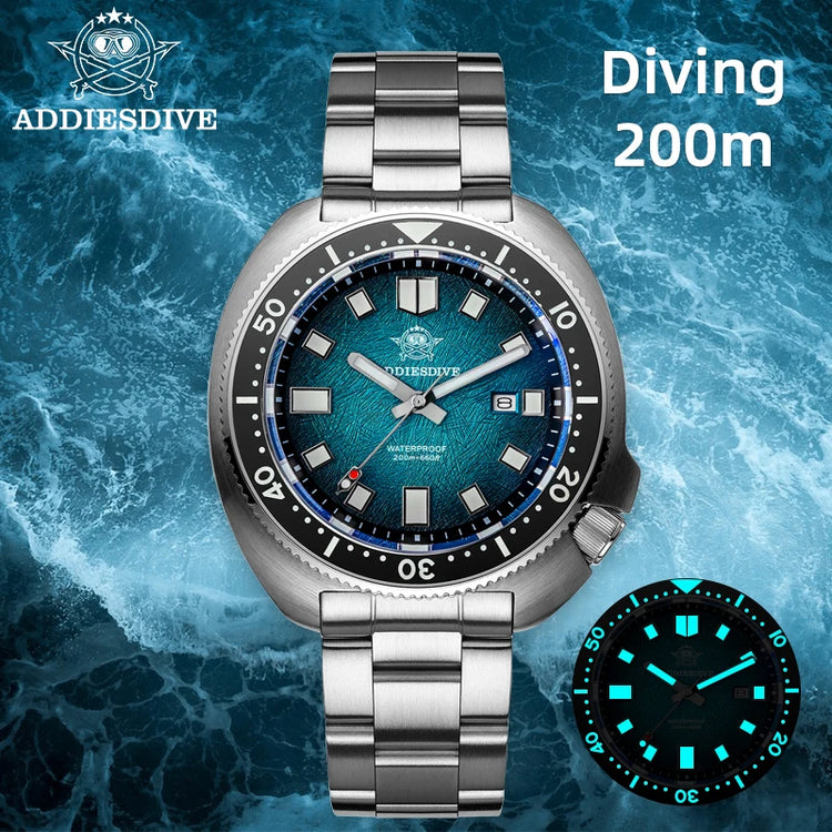 ADDIESDIVE Japan2115 New Men Watch Sapphire Glass BWG9 Ultra-Bright Luminous 200m Waterproof Wristwatch Luxury Quartz Watches