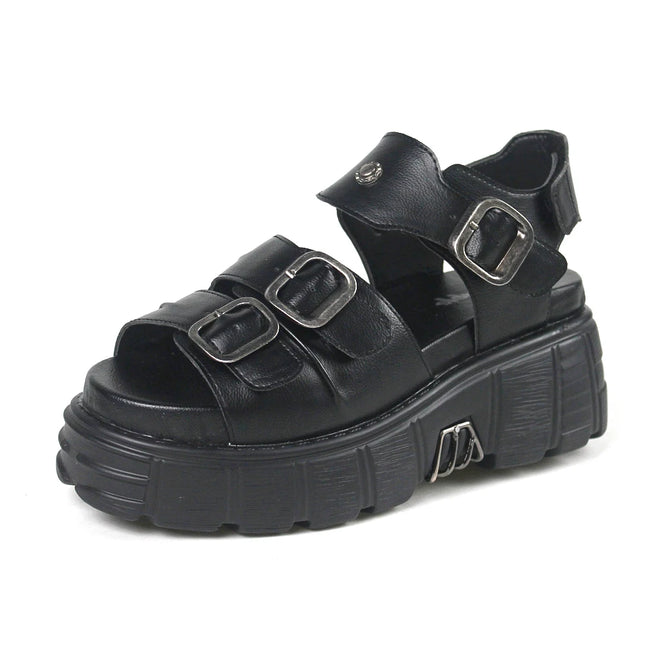 U-DOUBLE 2026 sandali da donna piattaforma stile punk scarpe estive da donna clip toe pantofole romane con tacco alto