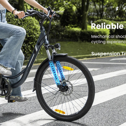Bicicletta Elettrica Urbana Foride B1, Motore 250W, Coppia 45Nm, Batteria 36V 15.6Ah, Autonomia 90km, 5 Livelli di Assistenza, Modalità Camminata 6km/h