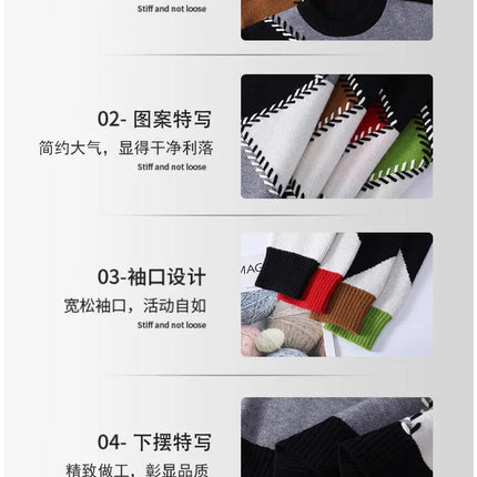 Sweaters men 2025 Winter Letter pattern thick sweater men Student youth sweaters autumn Men's wool pullovers full