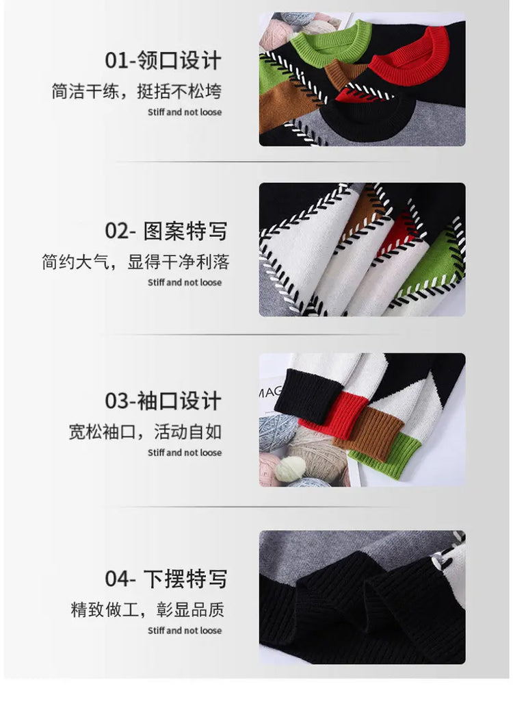 Sweaters men 2025 Winter Letter pattern thick sweater men Student youth sweaters autumn Men's wool pullovers full