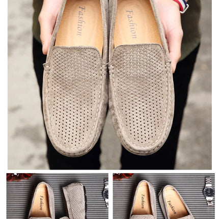 Mocassini da Uomo in Pelle Scamosciata Traspiranti Estivi, Scarpe da Guida di Lusso, Nuove Calzature Casual da Uomo