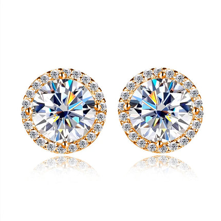 KNOBSPIN 1ct D Color Moissanite Earring For Women Wedding Fine Jewely with GRA 925 Sterling Sliver Plated 18k White Gold Earring PlatiNum