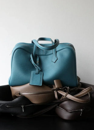 Borsa da donna in pelle di vacchetta di alta qualità, semplice borsa a tracolla di grande capacità, borsa a spalla.