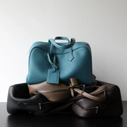 Borsa da donna in pelle di vacchetta di alta qualità, semplice borsa a tracolla di grande capacità, borsa a spalla.