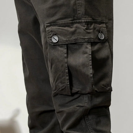 2023 New Multi-Pockets Spring Summer Cargo Pants Men Streetwear Zipper Leg Skinny Work Joggers Cotton Casual Tactical Trousers