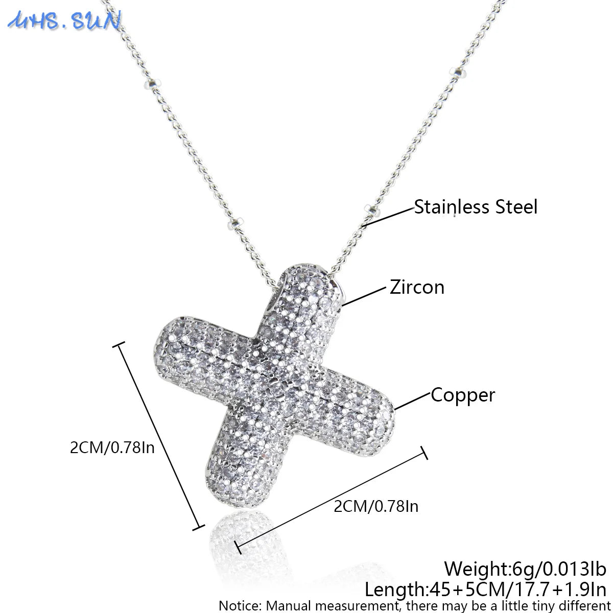 MHS.SUN Collana con iniziale a bolle di alta qualità Lettera AZ Colore argento Zircone 26 Ciondolo con palloncino iniziale per gioielli da donna