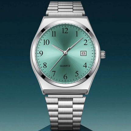 LUCKY FOX - Orologio da polso elegante e minimalista in acciaio inossidabile con quadrante nero - Cronometraggio preciso per tutti i giorni platinumshop