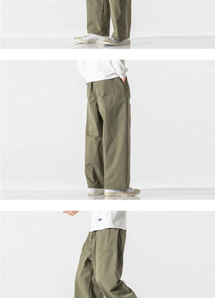 Pantaloni estivi da uomo a gamba larga Pantaloni moda casual solidi leggeri e sottili Harun Pantaloni da jogging larghi da uomo Pantaloni cargo Streetwear Taglie forti 5XL
