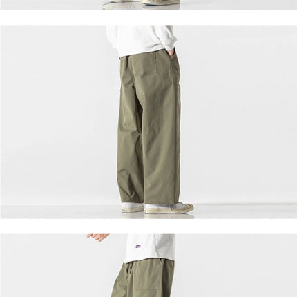 Pantaloni estivi da uomo a gamba larga Pantaloni moda casual solidi leggeri e sottili Harun Pantaloni da jogging larghi da uomo Pantaloni cargo Streetwear Taglie forti 5XL
