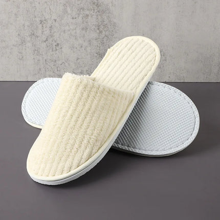 5 pairs/lot men women disposable hotel slippers guest cotton slides home travel SPA slipper hospitality cheap indoor slip-on