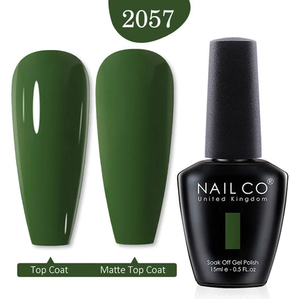 NAILCO 15ml Green Blue Series UV Nail Gel Polish Blue Colors UV&LED Gel Varnish Red Soak Off Semi Permanent LED Nail Gel Varnish