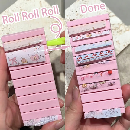 10 Grids Nail Transfer Paper Storage Box 3D Printing Portable Organizer Case for Nail Art Stickers Decals, Desk Shelf Home Salon