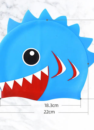Cuffia da nuoto per bambini con dinosauro simpatico cartone animato Cuffia da nuoto per ragazzi e ragazze Cuffia da nuoto per bambini impermeabile ad alta elasticità in silicone morbido
