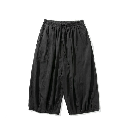 Pantaloni larghi estivi Vendite calde da uomo Harajuku Harem Pantaloni lanterna in cotone e lino Vintage Casual Giappone Samurai Pantaloni a gamba larga da uomo