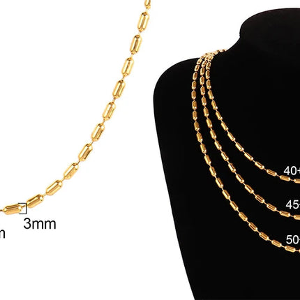 316 Stainless Steel Necklaces For Women Necklace Long Beads Chain Necklace Choker Necklace Bead Necklace Fashion Jewelry Gift PlatiNum