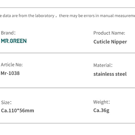 MR.GREEN Nail Cuticle Nipper Manicure Scissors Stainless Steel Dead Skin Remover Pusher Tool Trimmer