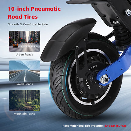 Monopattino Elettrico Halo Knight T108 52V 28.8Ah Doppio Motore Pieghevole 1200W con Pneumatici Stradali e Sospensioni