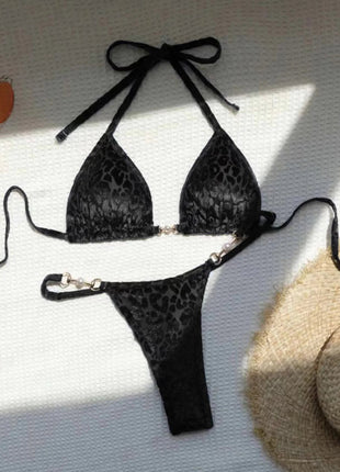 S-XL Leopard Halter Mini Micro Perizoma Bikini Donna Costumi da bagno Costume da bagno femminile Bikini a due pezzi Bagnante Costume da bagno Swim V5207 platinumshop
