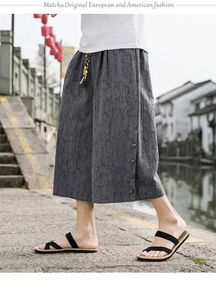 Pantaloni da samurai giapponesi Kimono da uomo Pantaloni casual in cotone retrò da uomo Pantaloni larghi casual Hip Hop Harajuku di alta qualità da uomo