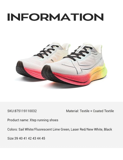 Xtep 2000km 3.0 Running Shoes For Men 2025 Spring Sneakers Cushioning Training Jogging Wear-Resistant Lightweight 875119110032