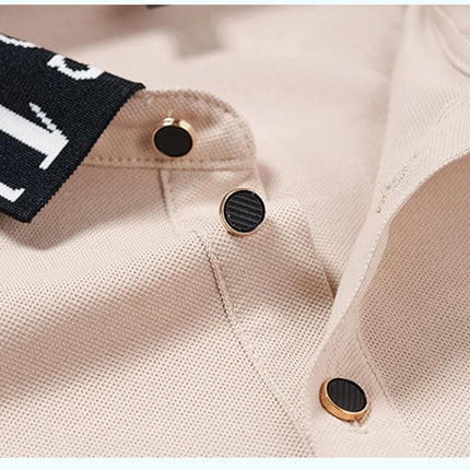 Men's fashionable summer POLO ice silk quick-drying T-shirt short-sleeved solid color loose fit business collar