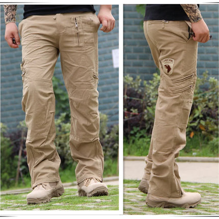Men's Cargo Pants Outdoors Style Tactical Pants Male Camo Jogger Plus Size Cotton Many Pocket Men Camouflage Black Trousers