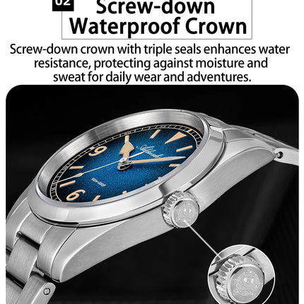ADDIESDIV New Retro Men's Quartz Watch Sapphire Glass Japanese Movement 100m Waterproof Stainless Steel Night Light Watch AD2554