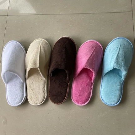 5 pairs/lot men women disposable hotel slippers guest cotton slides home travel SPA slipper hospitality cheap indoor slip-on