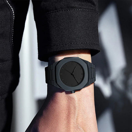 Orologio al quarzo dal design minimalista per uomo, casual, leggero, cinturino in plastica, impermeabile, sportivo, da lavoro, orologio creativo da uomo platinumshop