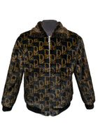 Winter Men's Lapel Imitation Fur Letter Print Warm Jacket
