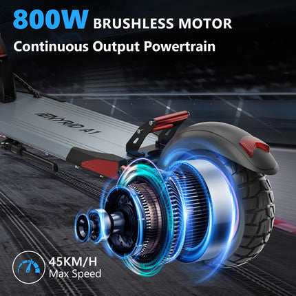 Monopattino Elettrico Pieghevole IENYRID A1 800W/48V/12.5 AH, Velocità Massima 45KM/h, Autonomia 20-30KM, E-Scooter Urbano per Adulti