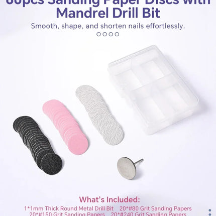 Dead Skin Replaceable Sanding Paper Set for Manicure Pedicure With Metal Disc Nail Drill Bit Calluses Removal Foot Care Tool Acc 2028