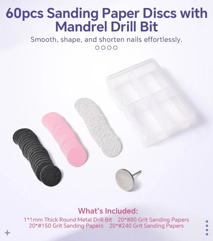 Dead Skin Replaceable Sanding Paper Set for Manicure Pedicure With Metal Disc Nail Drill Bit Calluses Removal Foot Care Tool Acc 2028