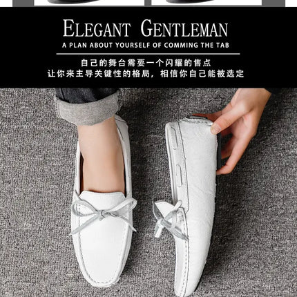 Nuovi mocassini casual Mocassini di marca con suola morbida da uomo Scarpe primaverili in pelle Comode scarpe casual da passeggio per esterni con fondo piatto