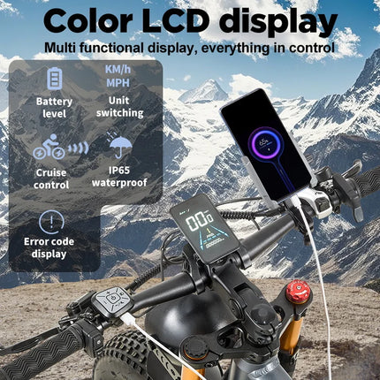 BURCHDA RX80 Bicicletta Elettrica da Montagna 1000W 50KM/H, Batteria al Litio 48V20AH, Pneumatici Fat 4.0 da 26 Pollici, E-Bike per Adulti