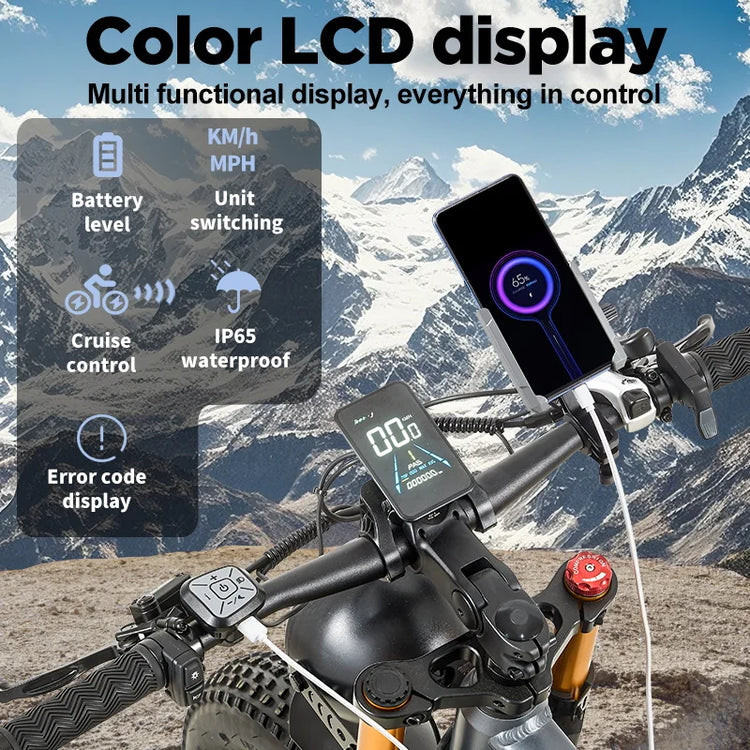 BURCHDA RX80 Bicicletta Elettrica da Montagna 1000W 50KM/H, Batteria al Litio 48V20AH, Pneumatici Fat 4.0 da 26 Pollici, E-Bike per Adulti