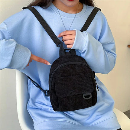 Mini Backpack Square Bag Korean Version Fashionable Sweet Shoulder Bag Female's Schoolbag Stylish  Simple Crossbody Bag Casual PlatiNum