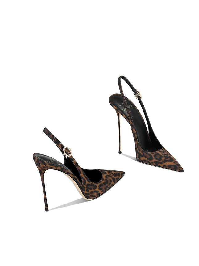 2025 Spring New Leopard Pattern Pointed French Luxury Small Comfortable Thin Heel Versatile High Heel Sandals for Women PlatiNum