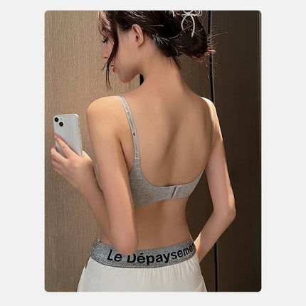 Women Sexy Seamless Bras Deep V Neck Bralette Lingerie Letter Strap Tops Push Up Underwear Wireless Brassiere For Female Bra