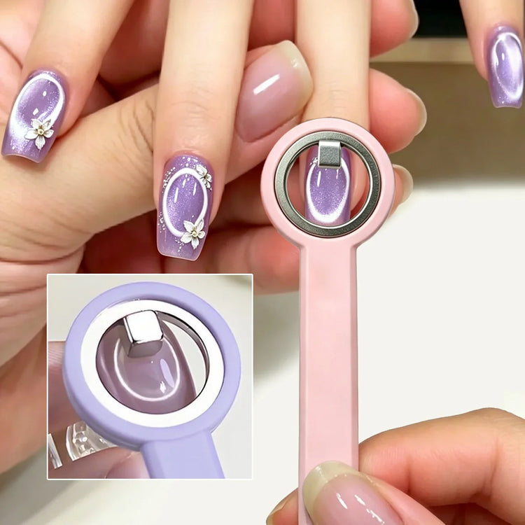 ail Magnet Ring Magnetic Tool with Handle for Cat Eye Gel Polish DIY Nail Art Manicure Tools 2028