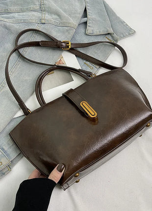 Borsa a Tracolla Grande Capacità da Donna, Nuova Borsa a Mano da Donna di Alta Qualità con Texture, Borsa Grande da Ragazza, Nuova Borsa Versatile da Pendolare con Lettere, Borsa a Tracolla Singola alla Moda, Borsa a Spalla