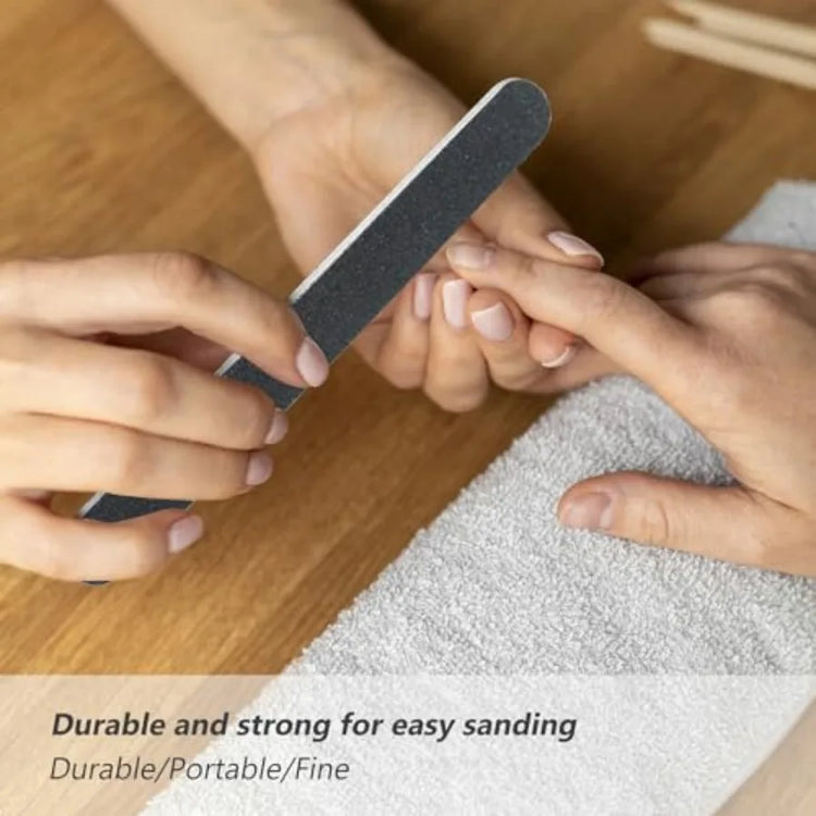4 Pack Black Nail File 100/180 Grit and 3 Sided Buffer Block Set